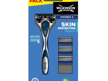 Hydro 5 Skin Protection Regular maszynka do golenia z wymiennymi ostrzami dla mężczyzn 1szt + wkłady 4szt Discount