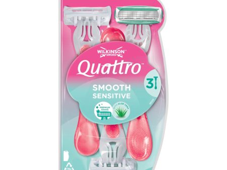 Quattro Smooth Sensitive jednorazowe maszynki do golenia dla kobiet 3szt Supply