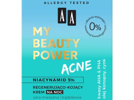 My Beauty Power Acne regenerująco-kojący krem na noc 50ml Discount